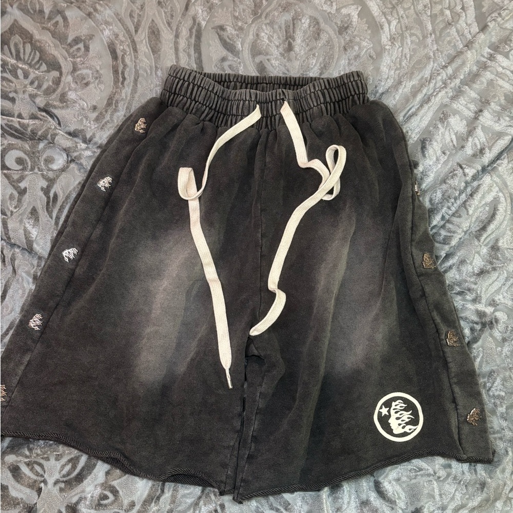 Black and White Drawstring Shorts